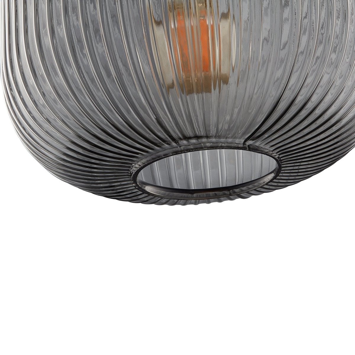 Circulus Chrome Gray Ribbed Glass Indoor & Outdoor Pendant Light - BUILDMYPLACE