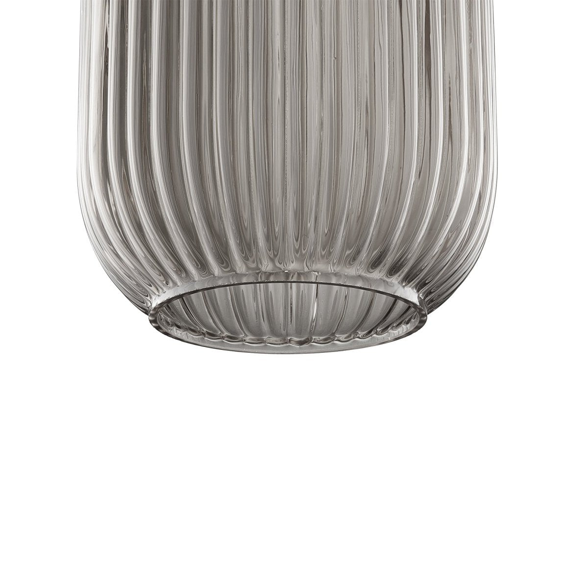 Circulus Chrome Gray Ribbed Glass Indoor & Outdoor Pendant Light - BUILDMYPLACE