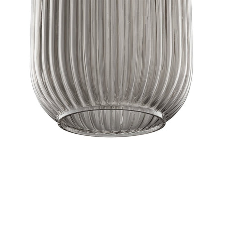 Circulus Chrome Gray Ribbed Glass Indoor & Outdoor Pendant Light - BUILDMYPLACE