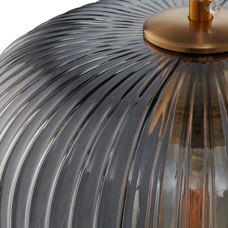 Circulus Chrome Gray Ribbed Glass Indoor & Outdoor Pendant Light - BUILDMYPLACE