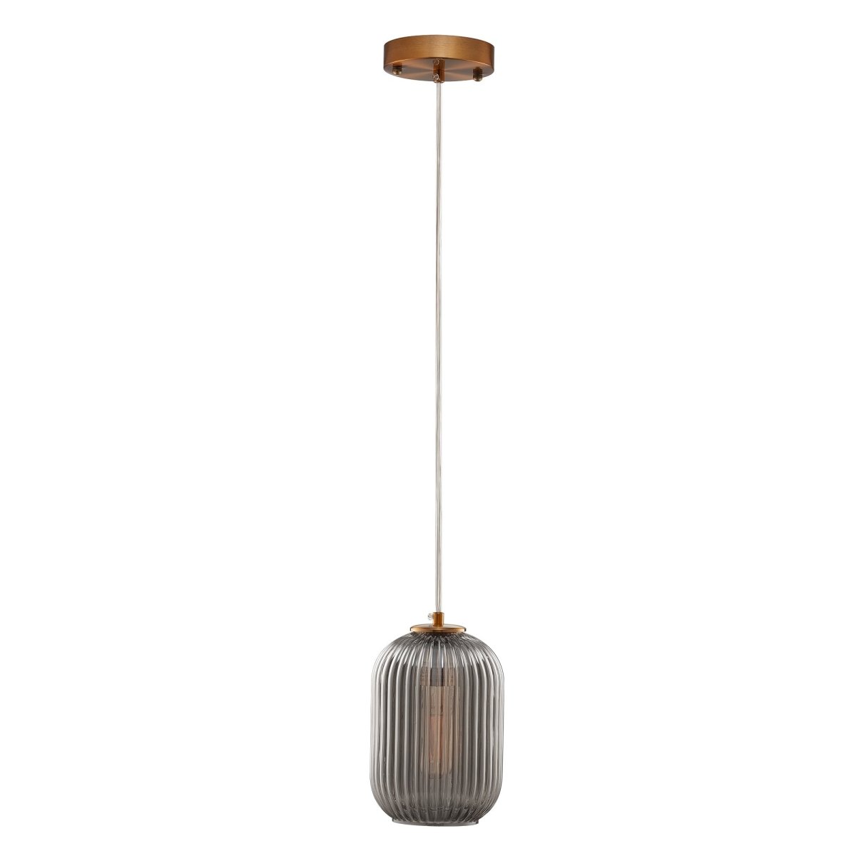 Circulus Chrome Gray Ribbed Glass Indoor & Outdoor Pendant Light - BUILDMYPLACE
