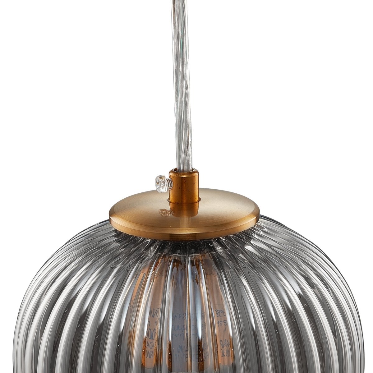 Circulus Chrome Gray Ribbed Glass Indoor & Outdoor Pendant Light - BUILDMYPLACE