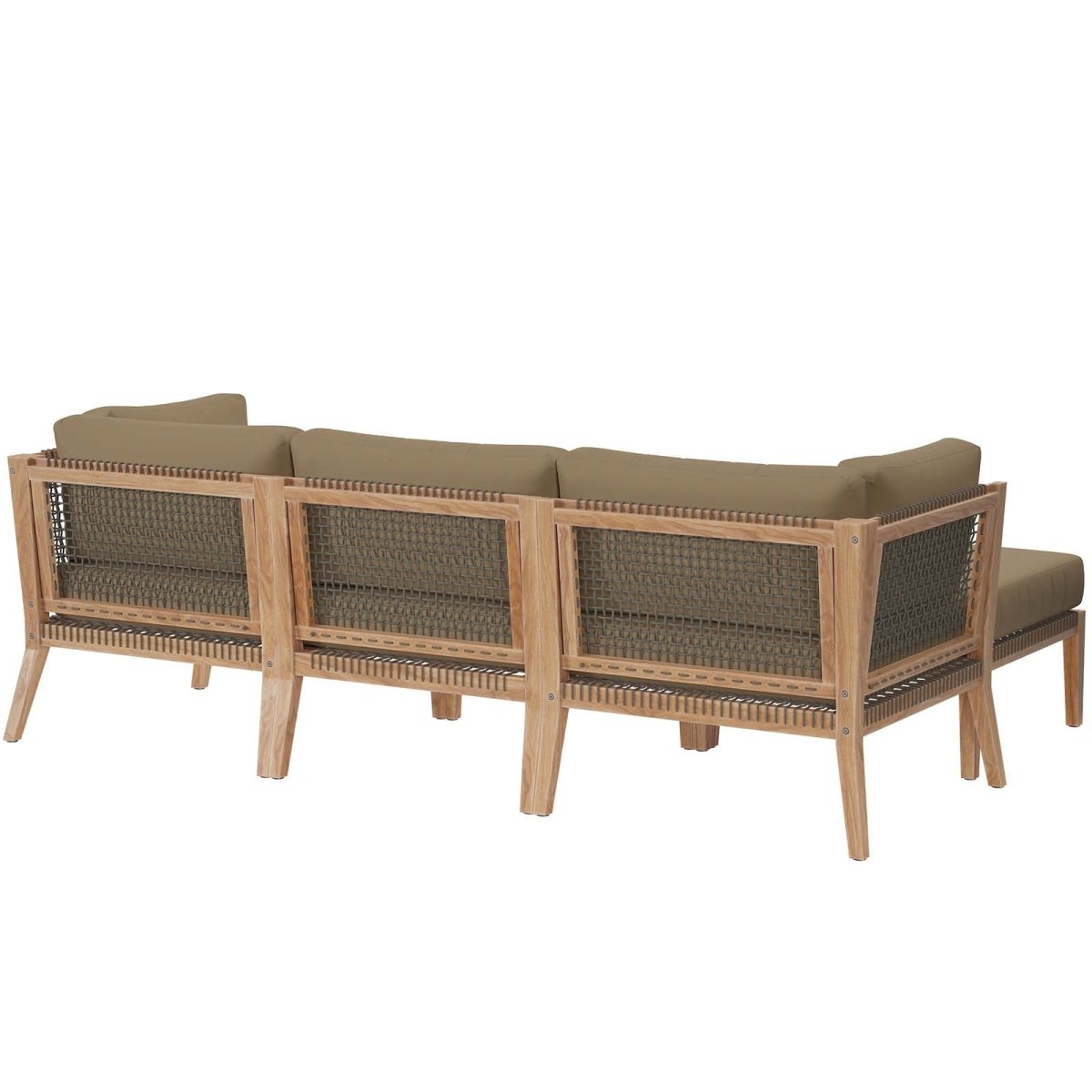 Clearwater Outdoor Patio Teak Wood 4 - Piece Sectional Sofa - BUILDMYPLACE