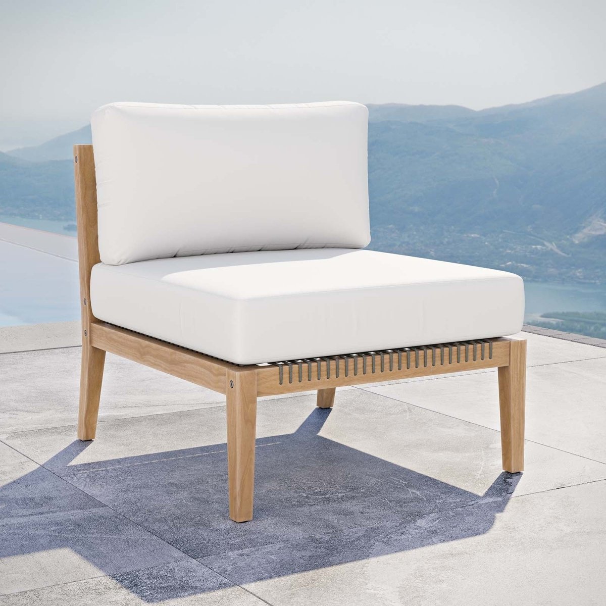 Clearwater Outdoor Patio Teak Wood Armless Chair - BUILDMYPLACE