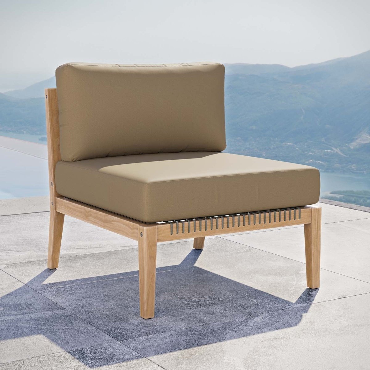 Clearwater Outdoor Patio Teak Wood Armless Chair - BUILDMYPLACE