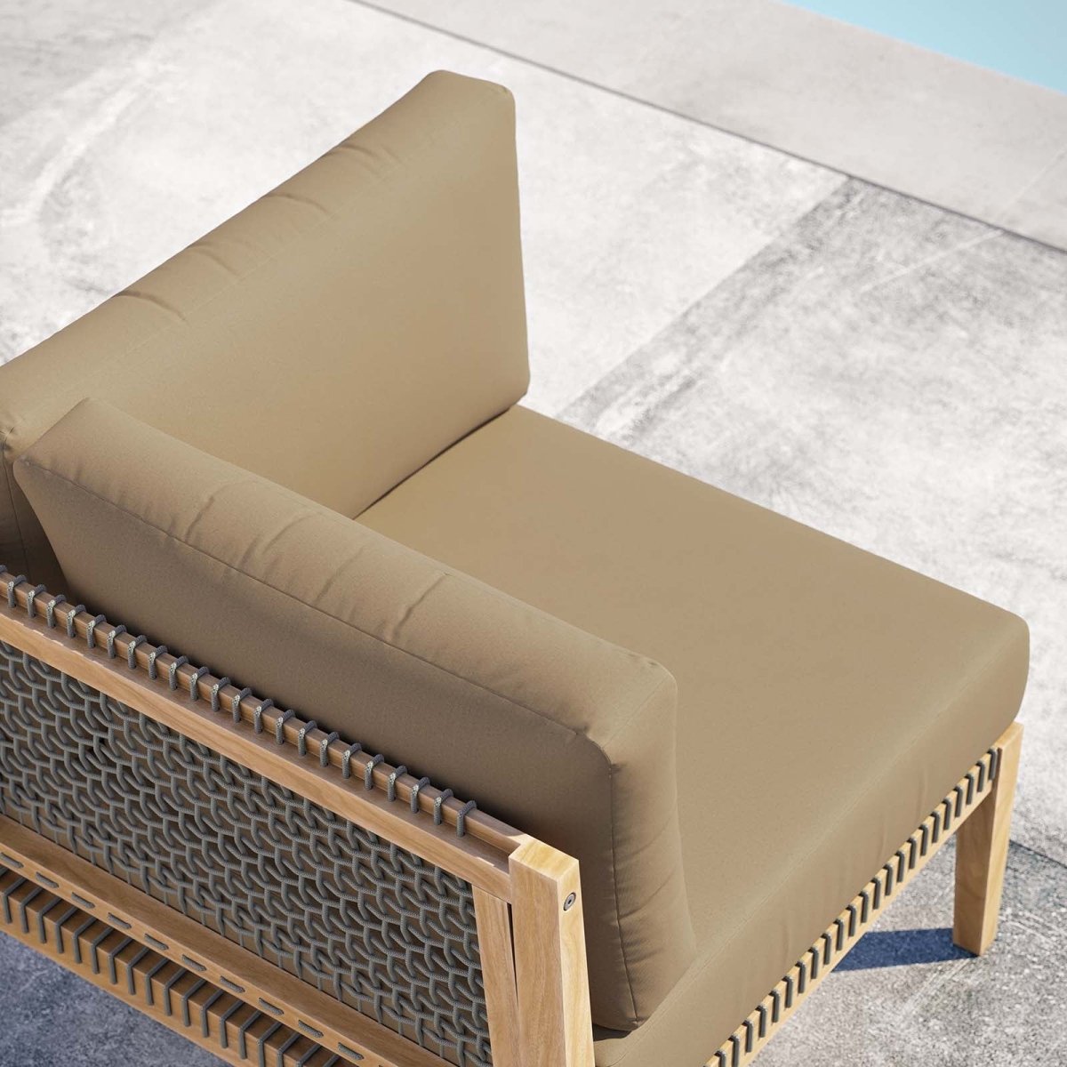 Clearwater Outdoor Patio Teak Wood Corner Chair - BUILDMYPLACE