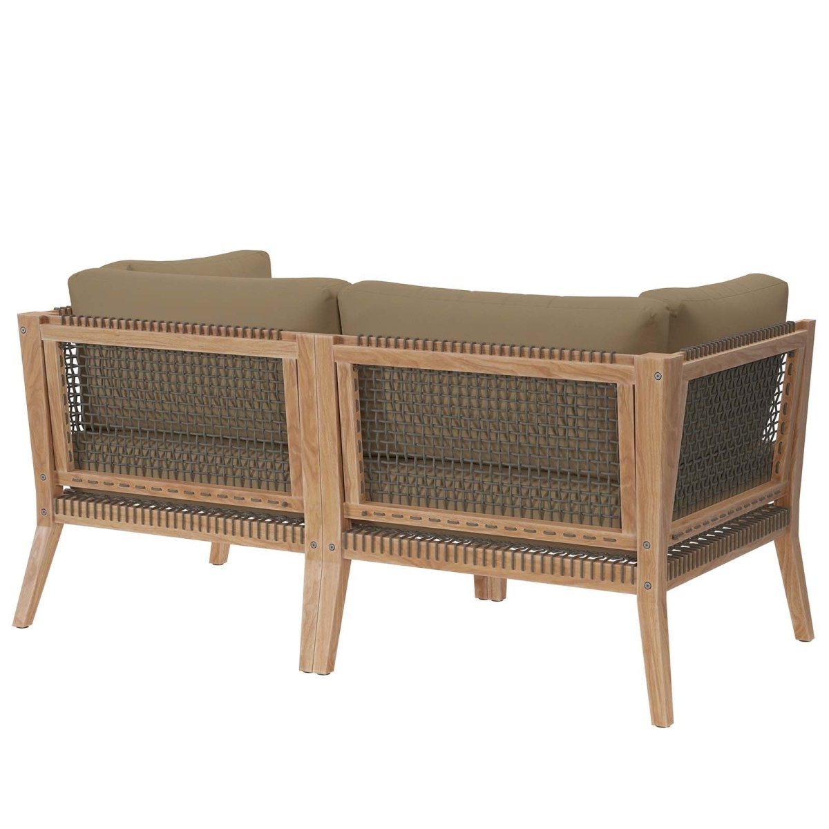 Clearwater Outdoor Patio Teak Wood Loveseat - BUILDMYPLACE