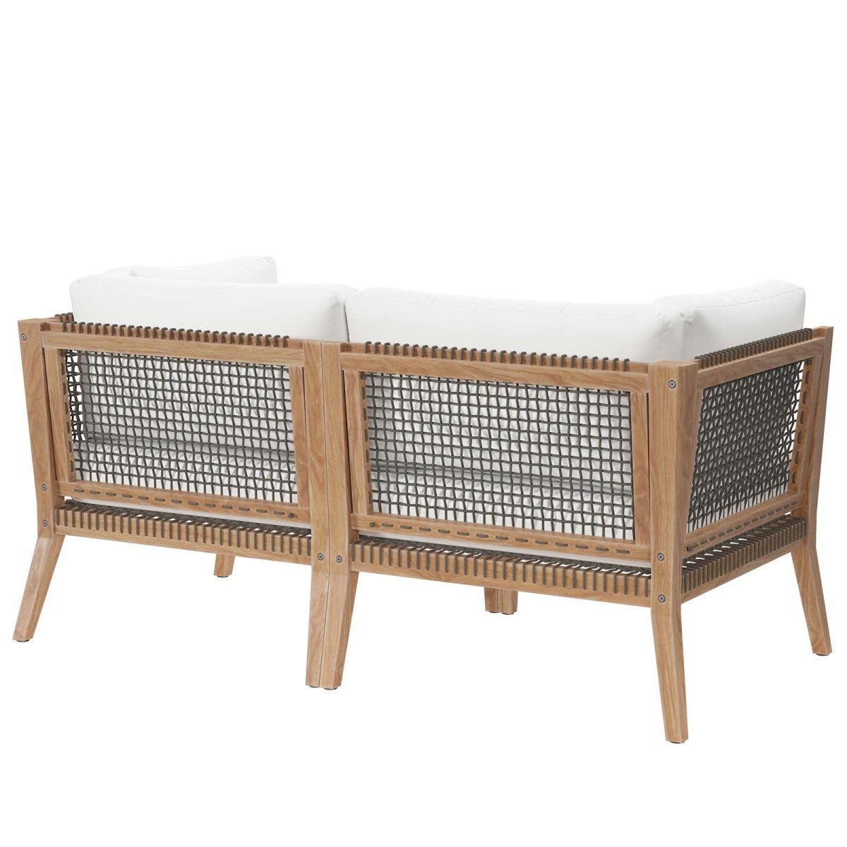 Clearwater Outdoor Patio Teak Wood Loveseat - BUILDMYPLACE