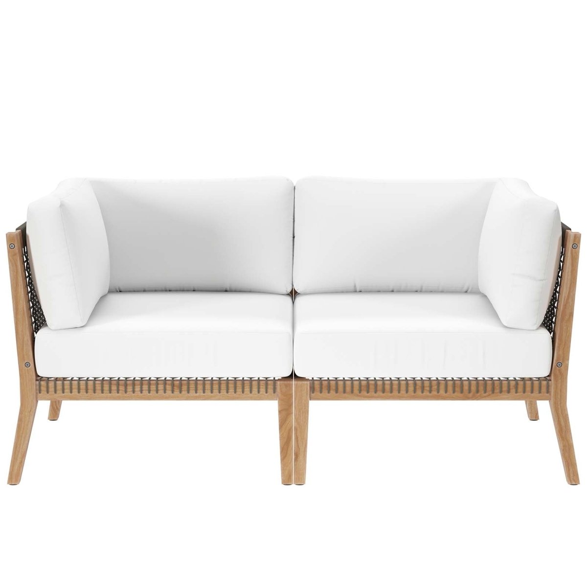 Clearwater Outdoor Patio Teak Wood Loveseat - BUILDMYPLACE