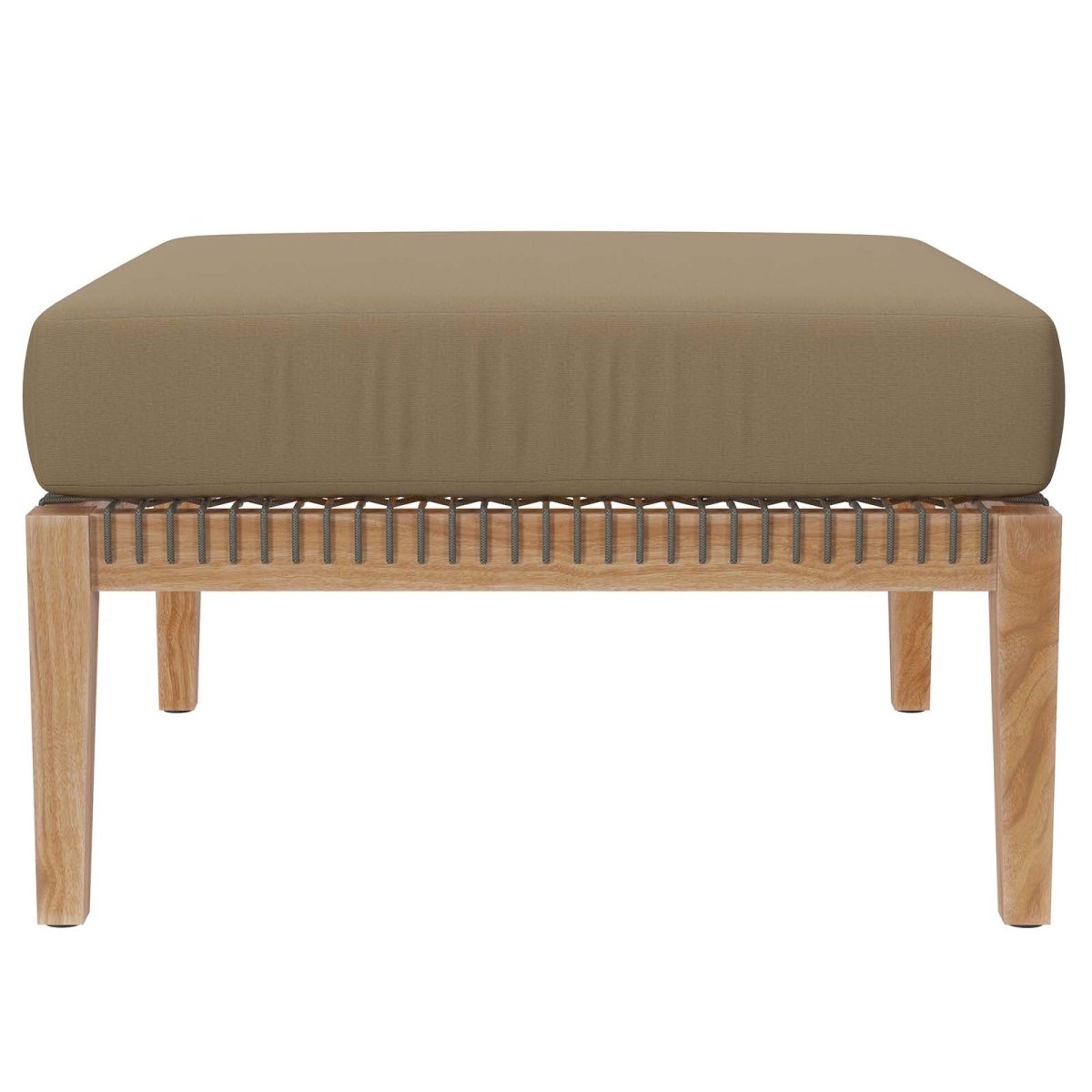 Clearwater Outdoor Patio Teak Wood Ottoman - BUILDMYPLACE