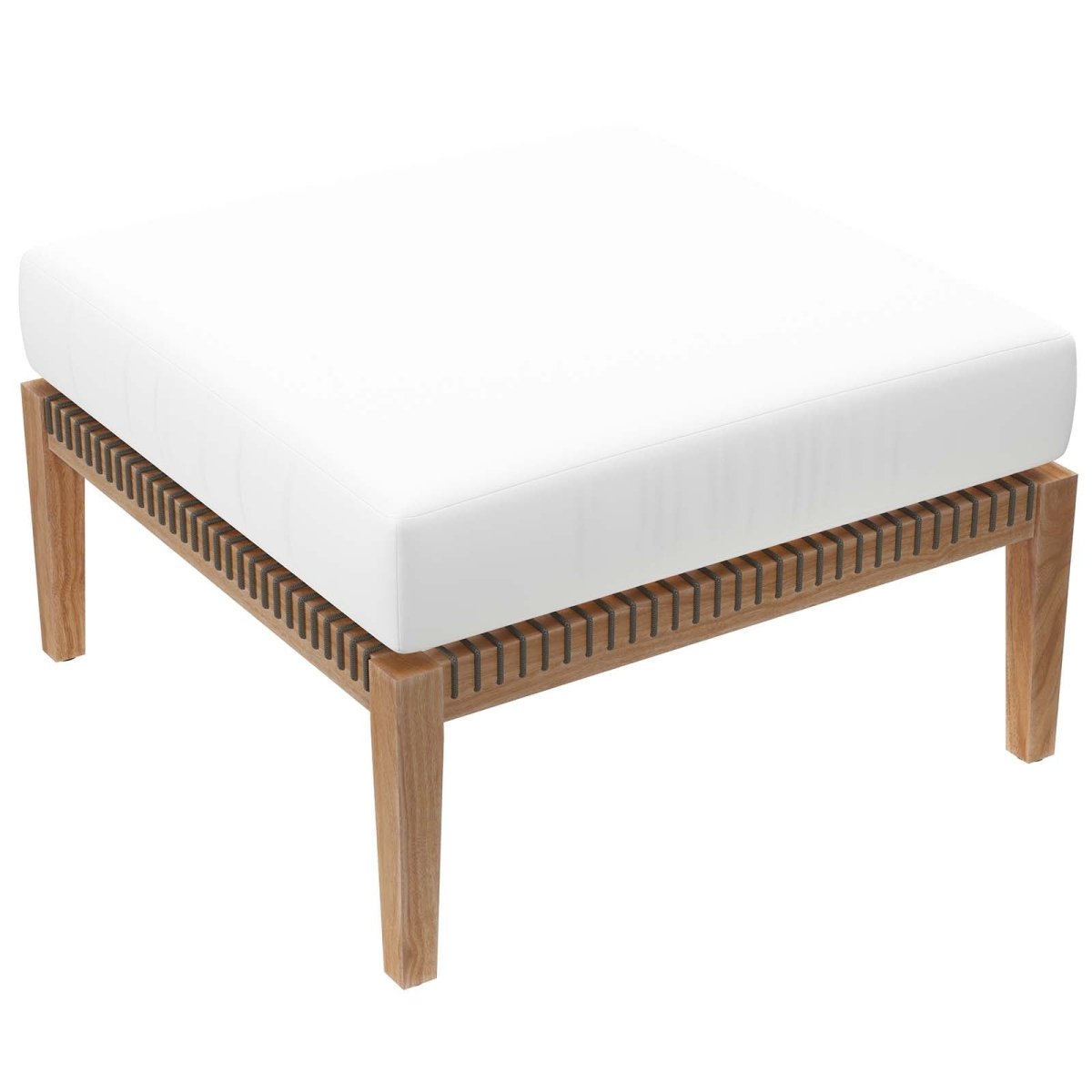 Clearwater Outdoor Patio Teak Wood Ottoman - BUILDMYPLACE