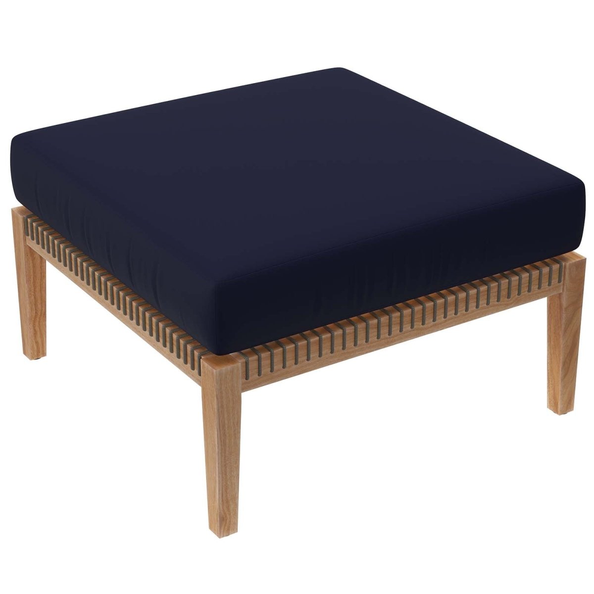 Clearwater Outdoor Patio Teak Wood Ottoman - BUILDMYPLACE