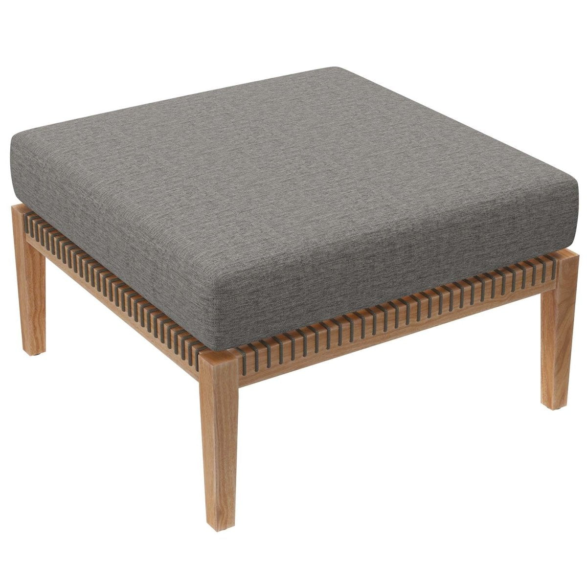 Clearwater Outdoor Patio Teak Wood Ottoman - BUILDMYPLACE