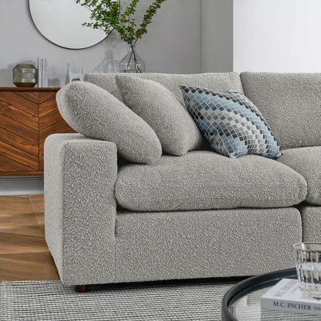 Commix Down Filled Overstuffed Boucle 5 - Piece Sectional Sofa - BUILDMYPLACE