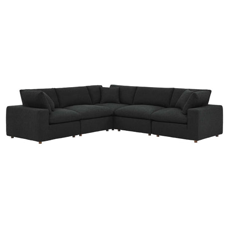 Commix Down Filled Overstuffed Boucle 5 - Piece Sectional Sofa - BUILDMYPLACE