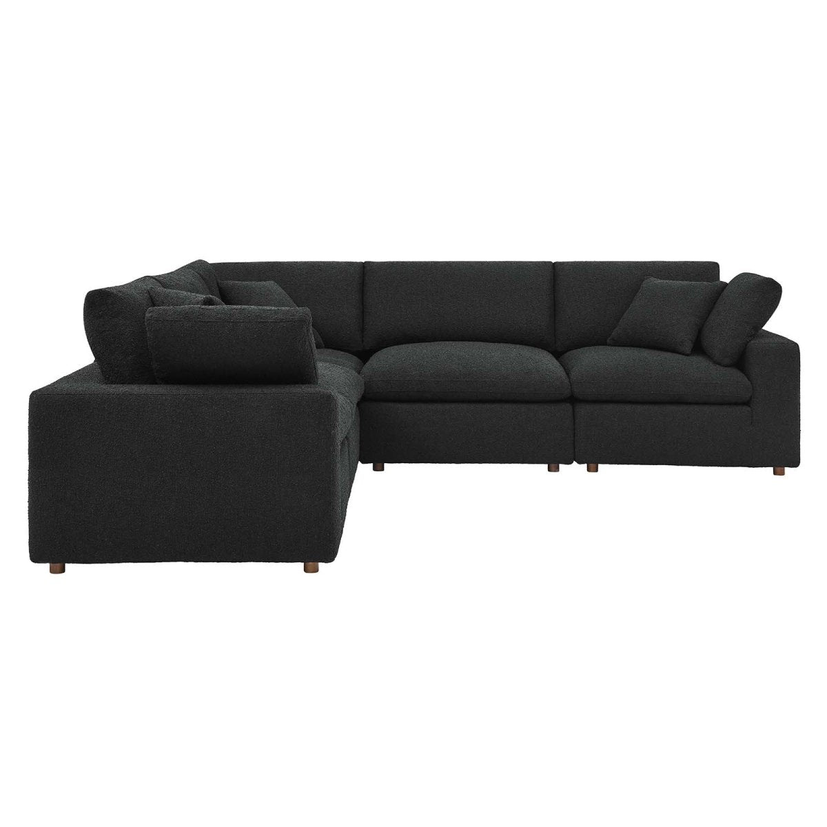 Commix Down Filled Overstuffed Boucle 5 - Piece Sectional Sofa - BUILDMYPLACE