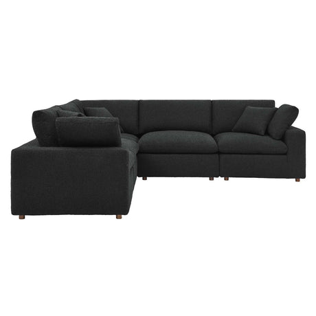 Commix Down Filled Overstuffed Boucle 5 - Piece Sectional Sofa - BUILDMYPLACE