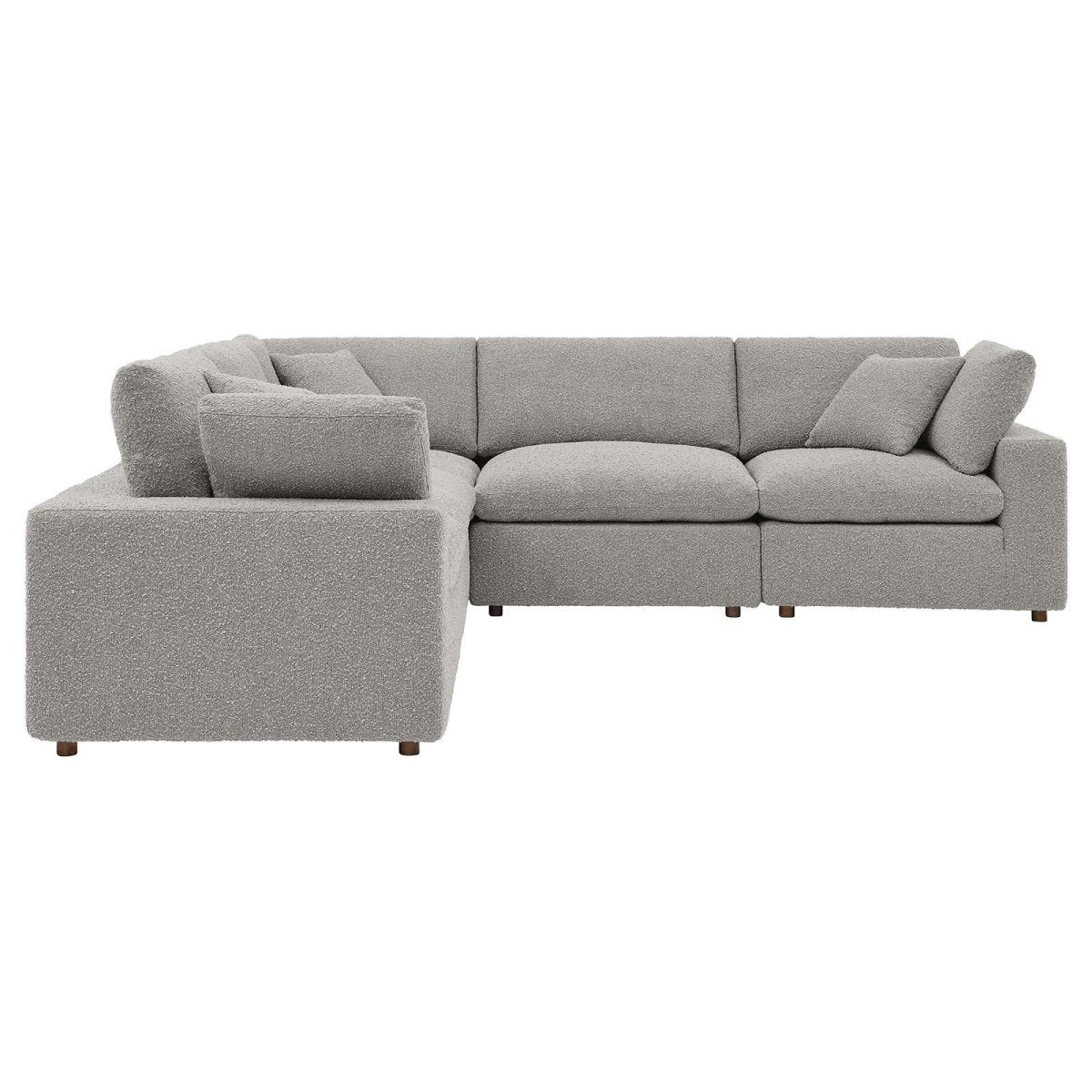 Commix Down Filled Overstuffed Boucle 5 - Piece Sectional Sofa - BUILDMYPLACE
