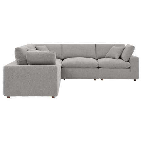 Commix Down Filled Overstuffed Boucle 5 - Piece Sectional Sofa - BUILDMYPLACE