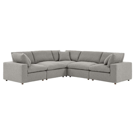 Commix Down Filled Overstuffed Boucle 5 - Piece Sectional Sofa - BUILDMYPLACE