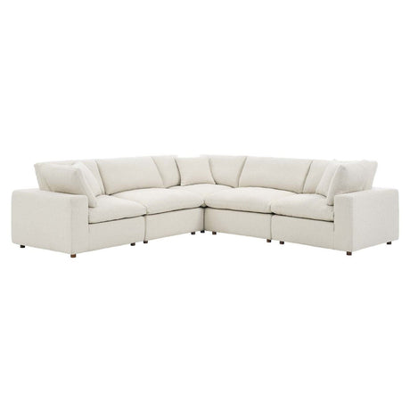 Commix Down Filled Overstuffed Boucle 5 - Piece Sectional Sofa - BUILDMYPLACE