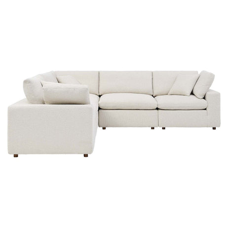 Commix Down Filled Overstuffed Boucle 5 - Piece Sectional Sofa - BUILDMYPLACE