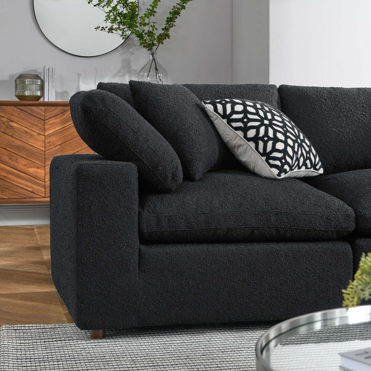 Commix Down Filled Overstuffed Boucle 5 - Piece Sectional Sofa - BUILDMYPLACE