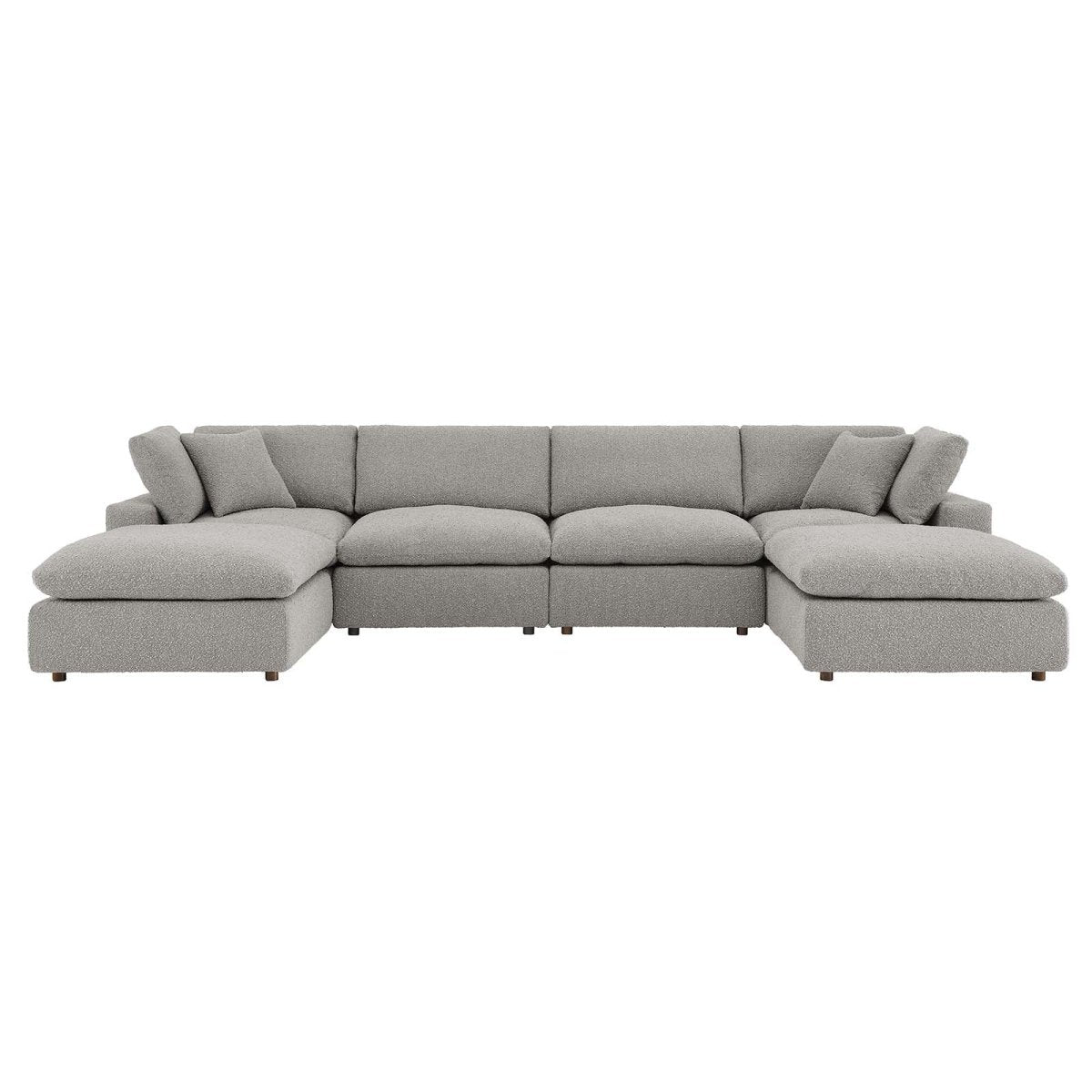 Commix Down Filled Overstuffed Boucle 6 - Piece Sectional Sofa - BUILDMYPLACE