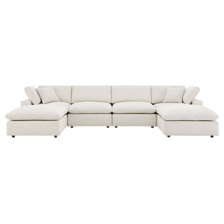 Commix Down Filled Overstuffed Boucle 6 - Piece Sectional Sofa - BUILDMYPLACE