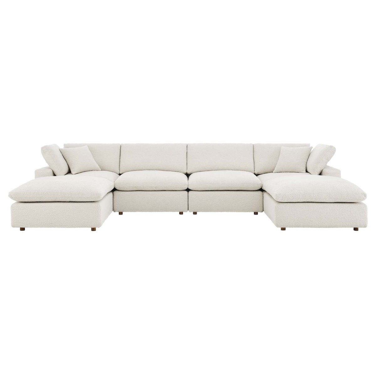 Commix Down Filled Overstuffed Boucle 6 - Piece Sectional Sofa - BUILDMYPLACE