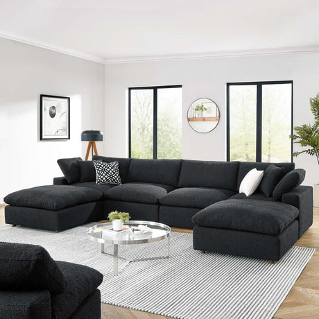 Commix Down Filled Overstuffed Boucle 6 - Piece Sectional Sofa - BUILDMYPLACE
