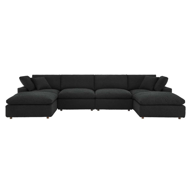 Commix Down Filled Overstuffed Boucle 6 - Piece Sectional Sofa - BUILDMYPLACE