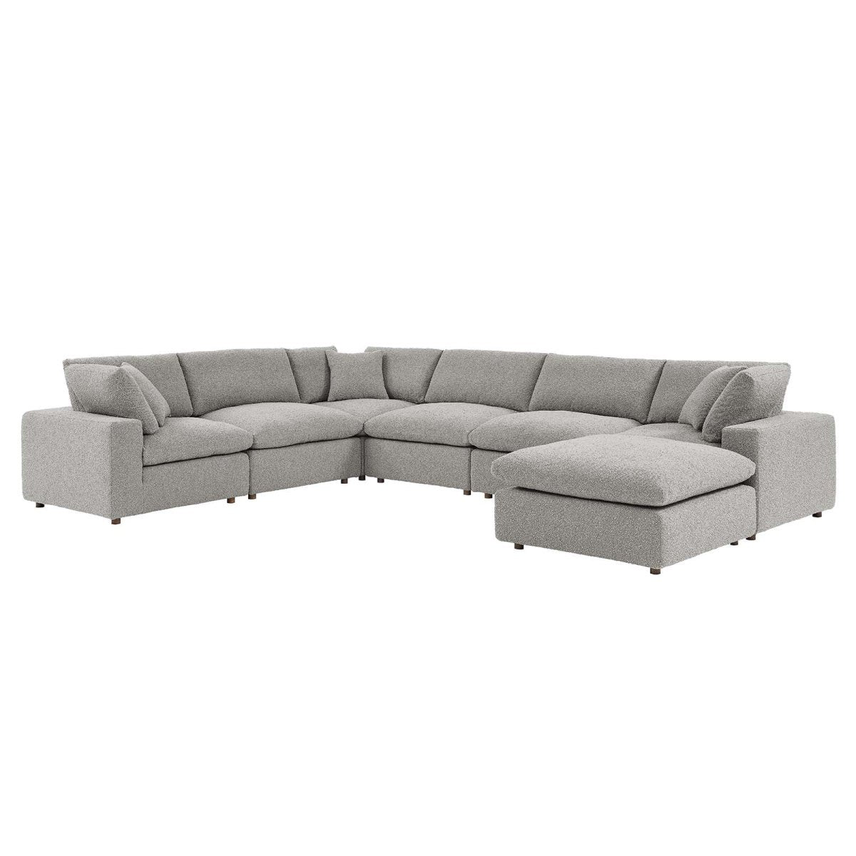 Commix Down Filled Overstuffed Boucle 7 - Piece Sectional Sofa - BUILDMYPLACE