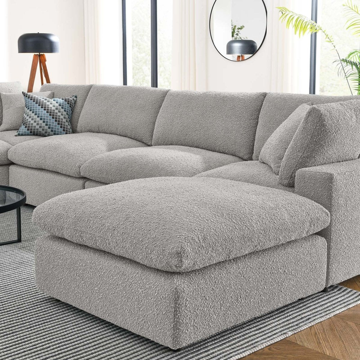 Commix Down Filled Overstuffed Boucle 7 - Piece Sectional Sofa - BUILDMYPLACE