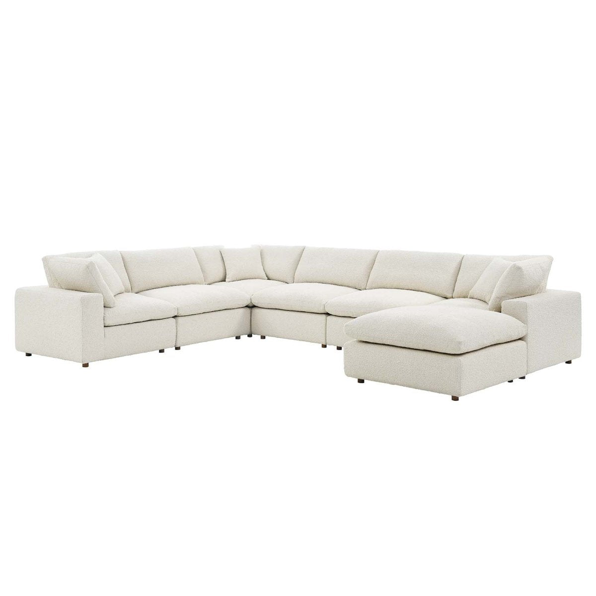 Commix Down Filled Overstuffed Boucle 7 - Piece Sectional Sofa - BUILDMYPLACE