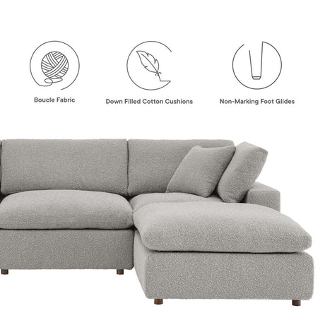 Commix Down Filled Overstuffed Boucle 7 - Piece Sectional Sofa - BUILDMYPLACE