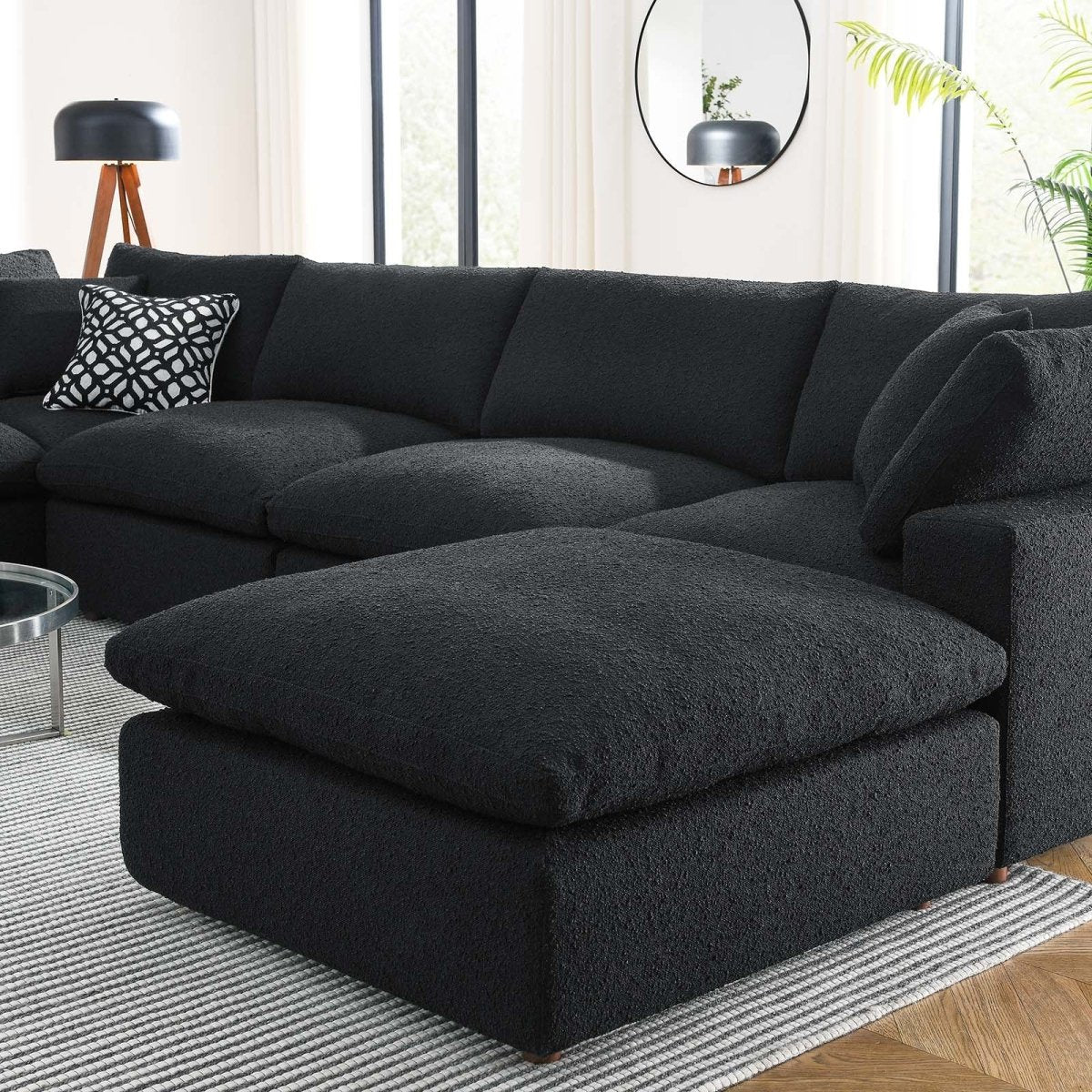 Commix Down Filled Overstuffed Boucle 7 - Piece Sectional Sofa - BUILDMYPLACE