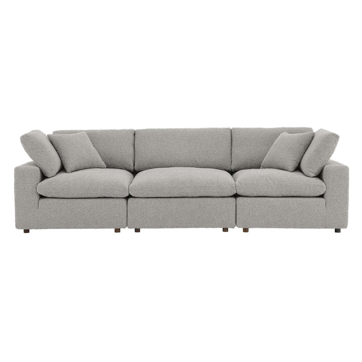 Commix Down Filled Overstuffed Boucle Fabric 3 - Seater Sofa - BUILDMYPLACE