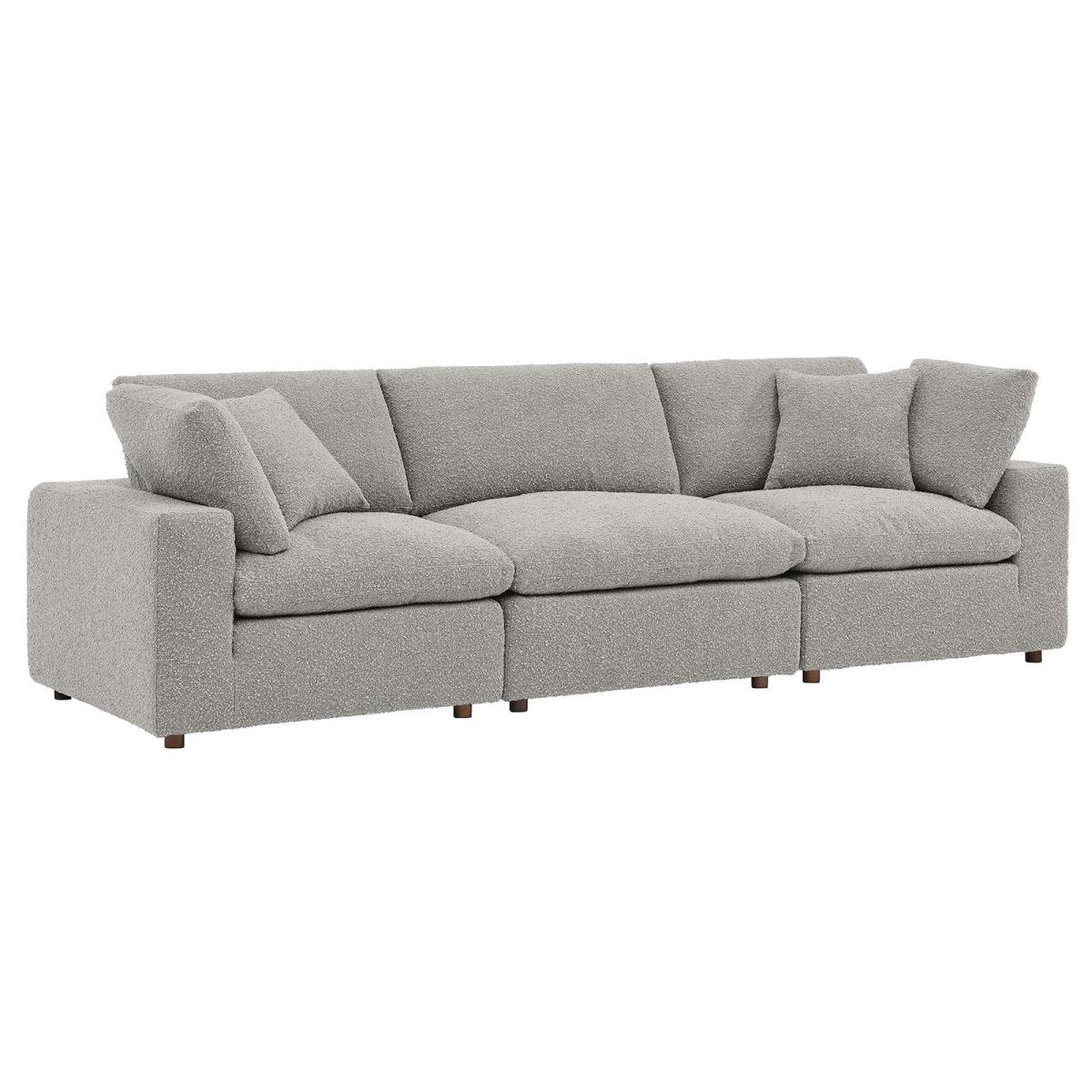 Commix Down Filled Overstuffed Boucle Fabric 3 - Seater Sofa - BUILDMYPLACE