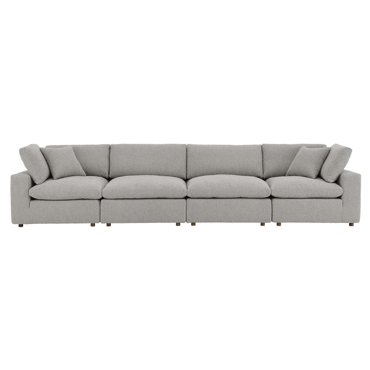 Commix Down Filled Overstuffed Boucle Fabric 4 - Seater Sofa - BUILDMYPLACE