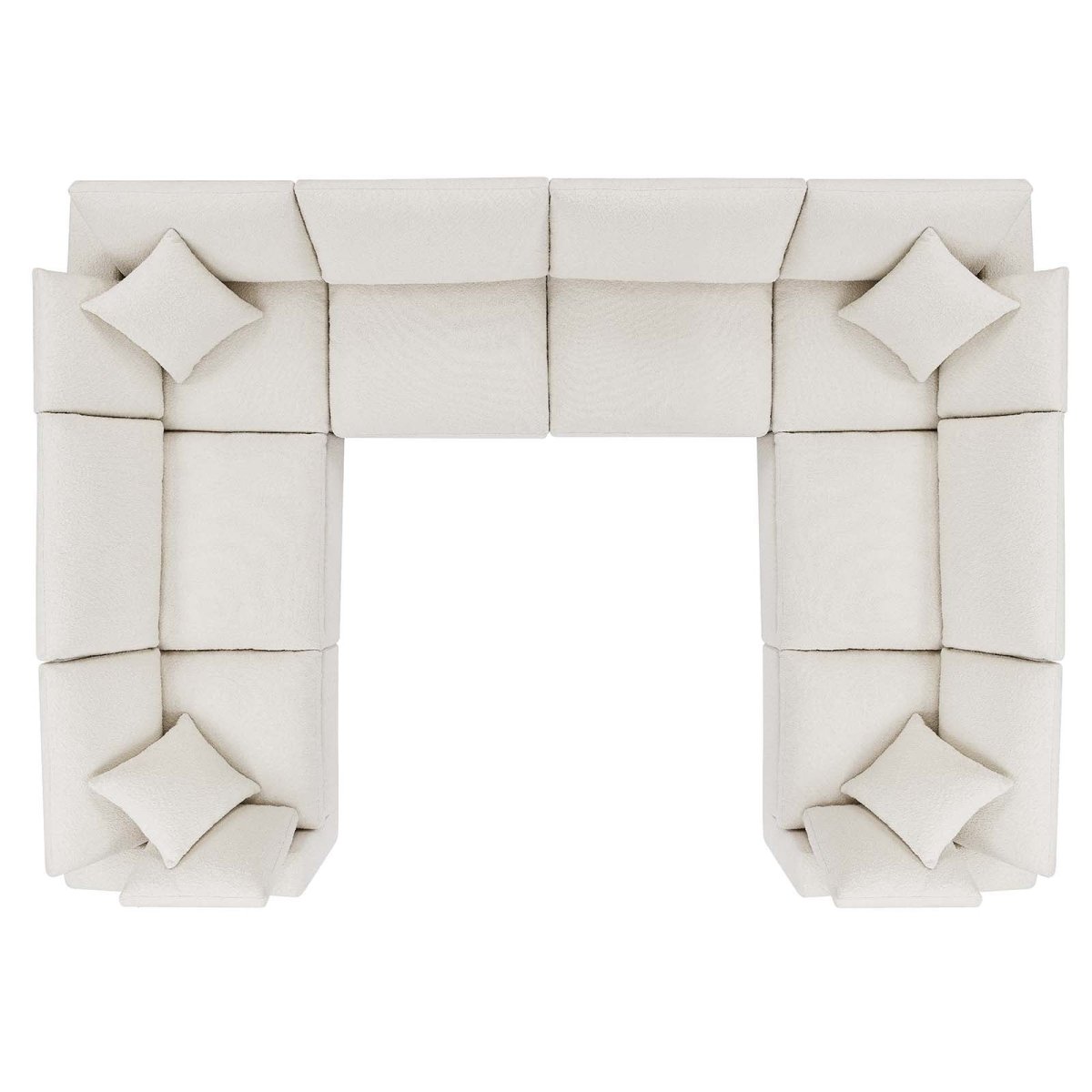 Commix Down Filled Overstuffed Boucle Fabric 8 - Piece Sectional Sofa - BUILDMYPLACE