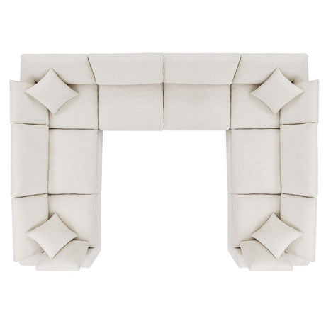 Commix Down Filled Overstuffed Boucle Fabric 8 - Piece Sectional Sofa - BUILDMYPLACE
