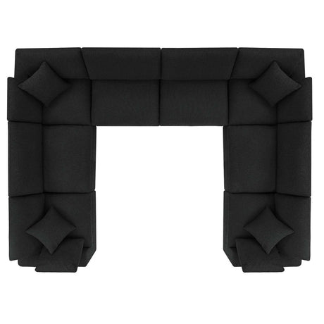 Commix Down Filled Overstuffed Boucle Fabric 8 - Piece Sectional Sofa - BUILDMYPLACE