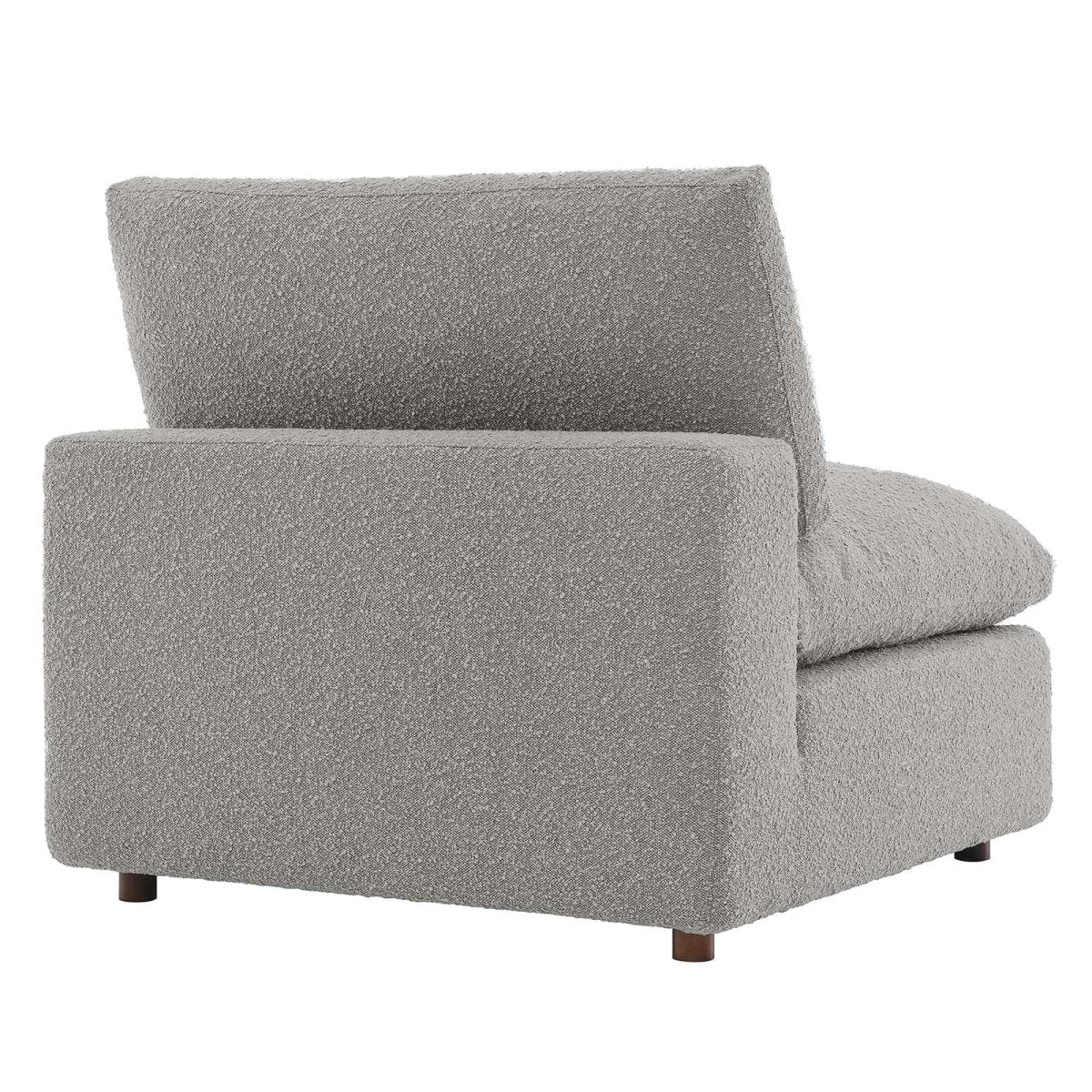 Commix Down Filled Overstuffed Boucle Fabric Armless Chair - BUILDMYPLACE