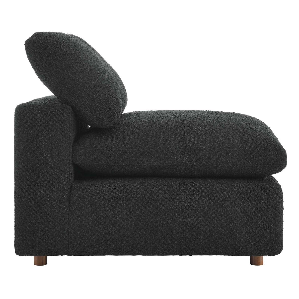 Commix Down Filled Overstuffed Boucle Fabric Armless Chair - BUILDMYPLACE