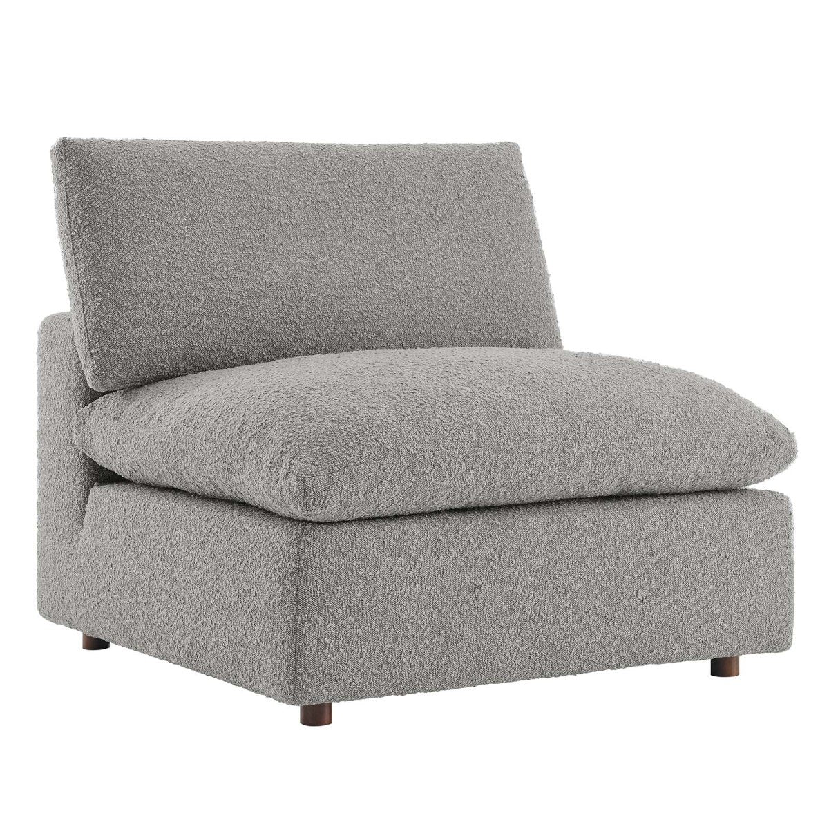 Commix Down Filled Overstuffed Boucle Fabric Armless Chair - BUILDMYPLACE