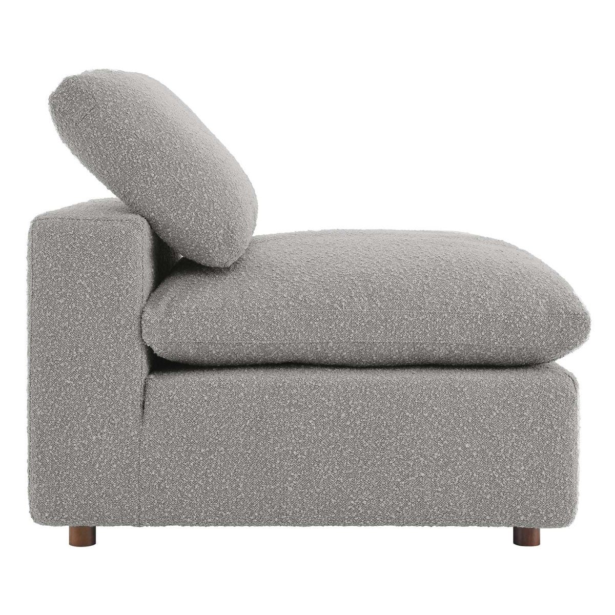 Commix Down Filled Overstuffed Boucle Fabric Armless Chair - BUILDMYPLACE