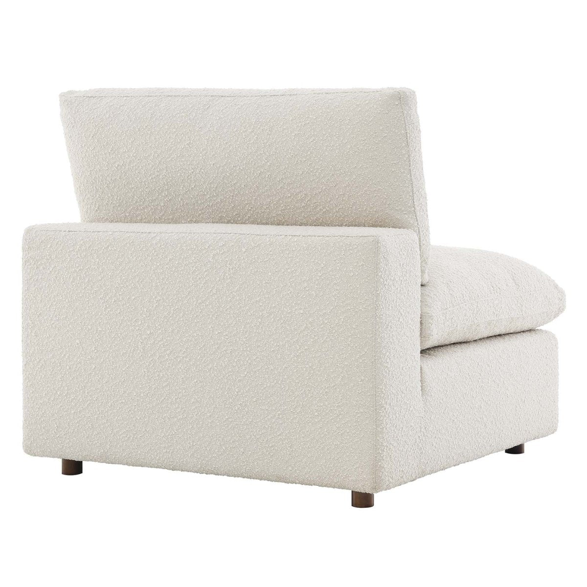 Commix Down Filled Overstuffed Boucle Fabric Armless Chair - BUILDMYPLACE