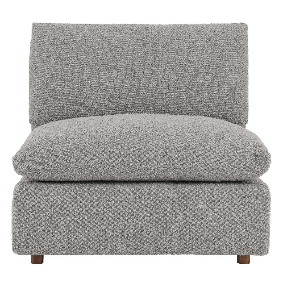 Commix Down Filled Overstuffed Boucle Fabric Armless Chair - BUILDMYPLACE