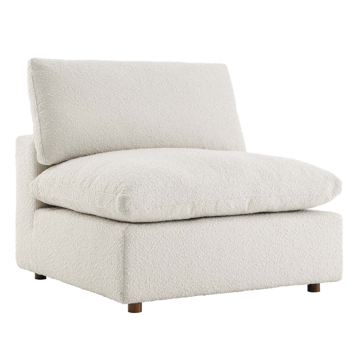 Commix Down Filled Overstuffed Boucle Fabric Armless Chair - BUILDMYPLACE